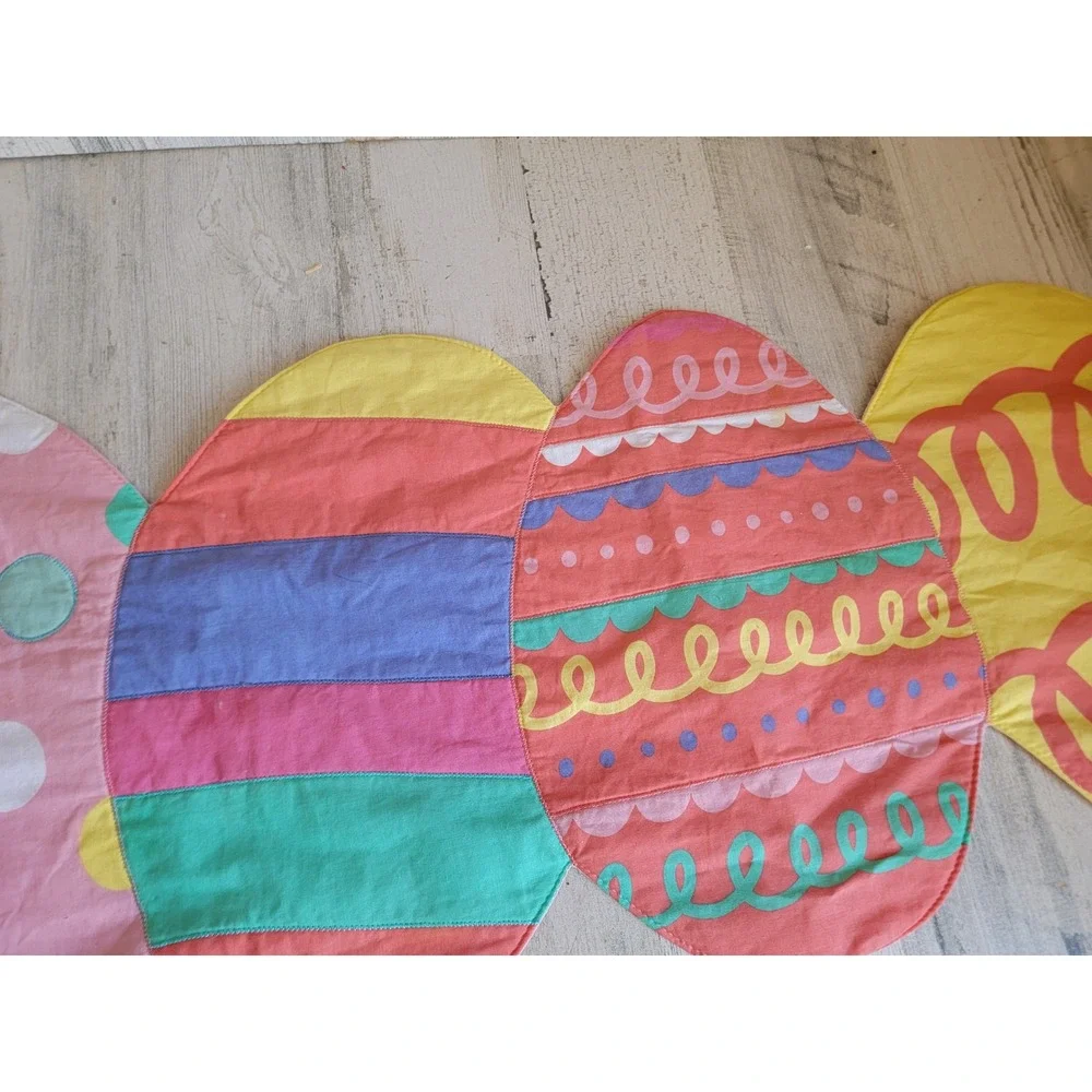 Pastel easter egg colorful table runner spring‎ accessory home decor unique